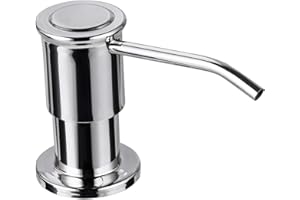 Maizoon Built-in Soap Dispenser for Kitchen 304 Stainless Steel Pump Head with 500ML/17OZ Bottle and 100CM/39Inches Extension Tube Dish Soap Hand Lotion Dispenser Bright Silver