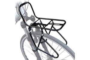 Nvanvmm Bicycle Front Rack, Steel Luggage Touring Carrier Racks 15KG Capacity Mountain Road Bike Pannier Rack