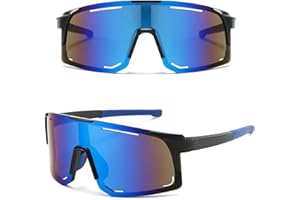 MUSELK Occhiali da sole sportivi da uomo e donna, occhiali da ciclismo, occhiali da sole polarizzati per attività all'aria aperta, mountain bike, ciclismo, ciclismo, sci, con UV400, Colori vivaci