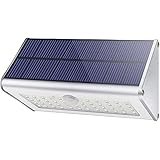 CAIYUE Lampada solare Applique per esterni- IP65 Impermeabile 4500mAh 46 LED Sensore di movimento in lega di alluminio Adatto