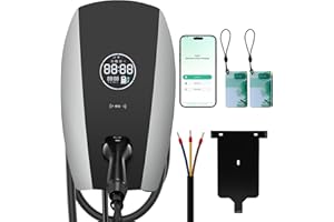 EVJUICION Estación de Carga de Coche Eléctrico 7.4KW rápido，Carga Tipo 2 32A Cargador Coche eléctrico Wallbox Estación de Cargador de Pared de Vehículo Eléctrico (4‘ Schermo)