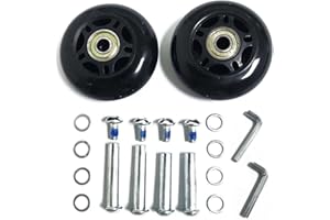 LOTOWELZON Lot de 2 roues de rechange pour valise, roues de patins à roulettes en ligne de 70 mm avec roulements de 8 mm, jeu de clés d'essieux de 35 mm et 40 mm (OD70 x THK24 mm)
