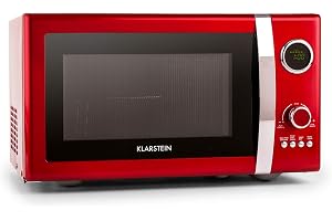 Klarstein Fine Dinesty 2-i-1 Mikrovågsugn - Retro mikrovågsugn med grill, Metallhölje, 23L utrymme, 800W mikrovågseffekt, 100