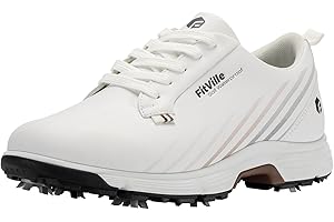 FitVille Mens Golf Shoes Extra Wide Fit with Spikes Professional Spiked Golf Shoes for Men V2