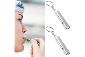 DILUSILK Emergency Survival Whistle, 2 Pcs Safety Whistle Survival, Super Loud Emergency Survival Whistle with Keychain Whistle Hiking Accessories for Outdoors, Mountaineering, Boating and Signalling