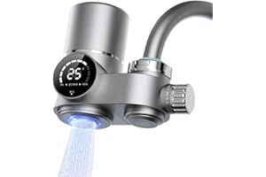 JENMAYT Filtre eau Robinet,Système de Filtre à Eau avec Affichage LED,Filtre à eau UV avec lumière bleue,pour L'éLimination du Chlore, des MéTaux Lourds et des Odeurs