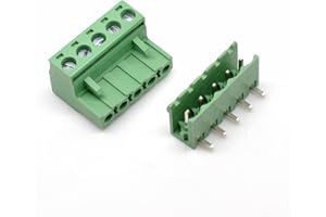 Oiyagai Lot de 10 Connecteurs de Bornier Enfichables PCB à Angle Droit, 5 Broches, Pas de 5,08 mm - Haute Qualité et Durabilité