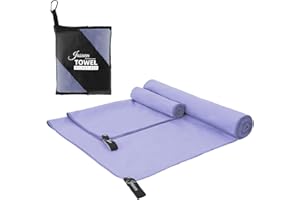 JASUEN Mikrofaser Handtuch Set-180x80cm+80x40cm Microfaser Handtücher for Sporthandtuch Reisehandtuch Outdoor Handtuch Strandtuch 2 Stück (180x80cm+80x40cm, Purple)
