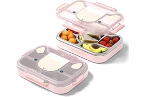 MONBENTO - Fiambrera Infantil MB Wonder Sheep - Lonchera para Niños con Compartimientos - Bandeja Compartimentada Separable Acero Inoxidable - Ideal Escuela/Parque - Sin BPA - Segura y Duradera - Rosa