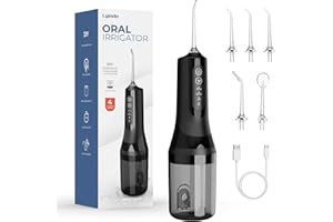 LYINDA Idropulsore dentale Portatile senza fili, 2025 Irrigatore Orale Professionale 4 Modalità e Capacità 260ML Elettrico Water Flosser Pulizia Denti Ricaricabile USB, Impermeabile IPX7 per Viaggi a Casa