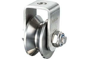 KCNOFNC Poulie de renvoi avec 2 roulements à billes - En acier inoxydable - Pour fitness - 48 mm - Type V - Pour cordes de 12 mm - Charge maximale : 500 kg - 1 pièce