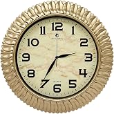 Bellisima BL-1074 Serisi Klasik Kadran Yaprak Desenli Sessiz Akar 30 cm Duvar Saati Gold