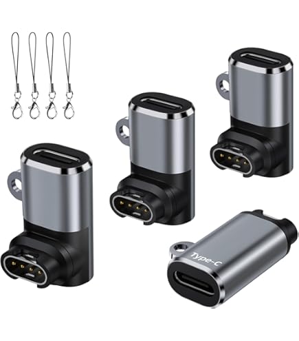 Adaptateur Chargeur Type-C Vers Garmin - Lot De 2 - Compatible Fenix 7/6, Forerunner, Instinct - Angle Droit Magnétique