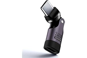 Lotnery 240W USB-C Rotatable Adapter | 360°+180° Dual-Axis Rotation | PD3.1 Fast Charging for Laptop/Tablet/Phone | 480Mbps Data Transfer | Durable Aluminium Alloy
