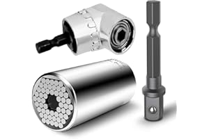 NEWDER 7-19mm Universalnuss Steckschlüssel, Multifunktions-Handwerkzeuge Adapter Repair werkzeuge set und 105° Winkelschrauber Vorsatz Adapter