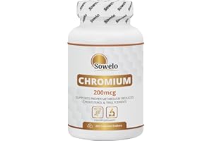 ‎SOWELO Sowelo Chromium Picolinate - 200 mcg Chrom pro Tablette I zur Aufrecht­erhaltung eines normalen Blutzuckerspiegels I Ohne unerwünschte Zusätze I 200 Tabletten