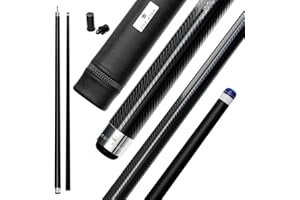 Cue-King Pro Series - Stecca da biliardo in carbonio di grado militare, 147,3 cm, 510,3 g, 2 pezzi con punta da 12,5 mm, finitura in carbonio lucido, professionale
