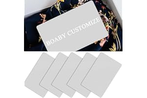 BOABY 50 pièces Cartes de Visite en Métal, Vierge Cartes de Visite en Alliage D’Aluminium Visite Carte de Gravure Laser 0,22mm /8,6 x 5,4cm, pour Bureau Cartes de Client Diy Cadeau(Argent)