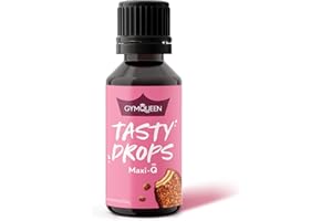 GymQueen Tasty Drops 30ml, Gotas de sabores sin calorías, sin azúcar y sin grasa, Gotas de aroma para endulzar la comida, sin colorantes artificiales, Maxi Q