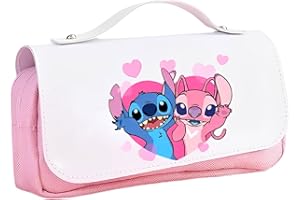 TOMICY Étui à Crayons Scolaire Grande capacité Dessin Animé Double Fermetures Éclair Scolaire Multifonctionnel Compartiments Trousse à Maquillage Sac pour Étudiant Filles Garçons Fournitures de