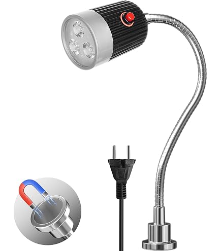 110-220v Flexibele Zwanenhals Led-lamp Met Sterke Magnetische Voet/Schroefbevestigingsbasis, Industriële Machine Led-licht 360 ° Verstelbaar Led-licht (Size:3W24-36V,Color:Vaste basis met schroef