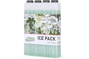 TOURIT Ice Packs for Coolers Reusable Long Lasting Freezer Packs for Lunch Bags/Boxes, Cooler Backpack, Camping, Beach, Picnics, Fishing and More