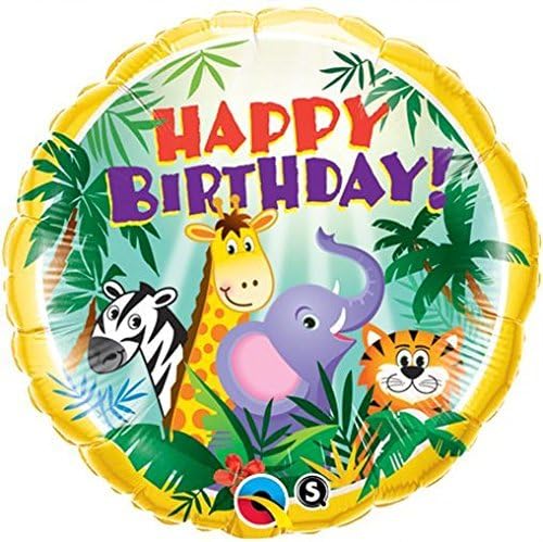 Happy Birthday Jungle Friends Qualatex 18 inch Suprafoil Balloon