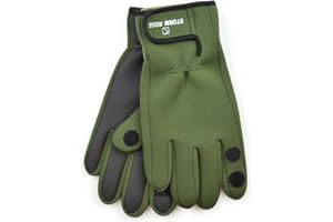 GM APPAREL Mens Neoprene Gloves - Fishing Hunting Shooting Sports Outerwear with Rubber Grip Palm and Fold Back Fingers, Thumb and Index, Perfect for Fishing Hiking, Outdoor Use