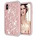 Produktbild 3C-LIFE iPhone 6S Plus Luxury Glitter Cute Case for Women Girls, Sparkle Bling Hybrid Sturdy Armor High Impact Shockproof Heavy Duty Protective Phone Cover Case[PC&Silicone] für (Rosegold&Gray)