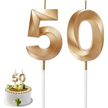 Zi Lan Candele 50° Compleanno Rosa Con Corona - Numero 50 Per Decorazione Torta Donna