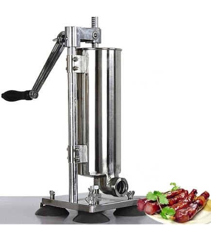 Zelsius Remplisseuse Saucisses Manuelle 3L Acier Inox – Presse à Saucisses Professionnelle + 4 Tubes, Idéal Pour Saucisses Maison Viande Ou Végétariennes