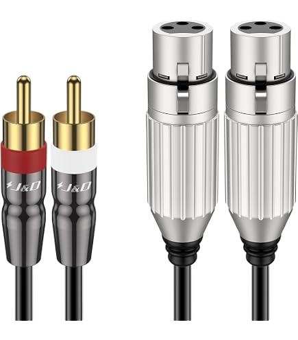 Stagg STC060CMXM Twin-Kabel 60 Cm – 2x XLR Auf 2x Cinch, Für Studiogeräte Und Audio-Equipment