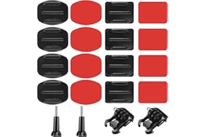 DGUSO Soporte Casco para gopro 20 Piezas Accesorios para gopro de Pegamento 3M Soporte Hechas para gopro Soporte para Casco Compatible con para gopro Hero 12/11/10/9/8/7/6/5/4/3 Cámaras de Acción