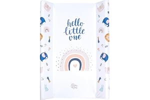 TOTSY BABY Wickelauflage 70 x 47 cm - feste Wickelunterlage keil Wickeltisch abwaschbar Wickelmulde Regenbogen Motiv