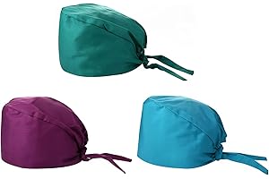 JewelryWe Op Hauben Damen Herren Baumwolle Chirurgische Hut Verstellbar Kochmütze Kopfhauben Peeling Kappe für Arzt Krankenschwester Zahnarzt Koch Chemo Bandana