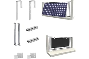 GLIESE Supporto per modulo solare, set di montaggio per pannelli solari, 15°-30°, supporti fotovoltaici, per tetto piatto da 100 W-600 W, montaggio a parete, per balconi fotovoltaici (1 paio)