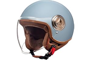 GAORUTO Casco integrale Casco jet Brain - Casco jet DOT/ECE Casco moto retrò Cruiser Chopper Scooter Crash Jet Casco semiguscio per uomo Donna