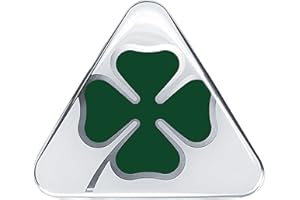 Alfa Romeo Autocollant 3D Trèfle à Quatre Feuilles, 5 cm, Blanc