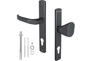 KOTARBAU® Drücker-Knauf Satz 92 mm Profilzylinder Türdrücker Aluminium Drückergarnitur Türgriff Türklinke Türbeschlag Langschildgarnitur Anthrazit Innentür Außentür Feuerschutztüren Handgriff