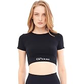 Giorgina Ferri Yumuşak Dokulu, Esnek Yoga, Koşu, Spor ve G&uuml;nl&uuml;k Crop Top Mila