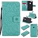 Produktbild Lonchee Google Pixel XL Leder Wallet Tasche Brieftasche Schutzhülle , Sonnenblumen geprägten Muster Design Hochwertige PU Leder Folio Tasche Case Hülle im Bookstyle mit Standfunktion Kredit Kartenfächer (grün)