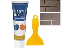 UJOOGBU Grout Repair Kit,Tile Grout White,Tile Adhesive Grout Filler Tube with Spatula,Grout Paint White,Grout Tube Repair,Tile Crack Filler,Grout Reviver White,Tile Joint Sealant,Fast Drying&Waterproof