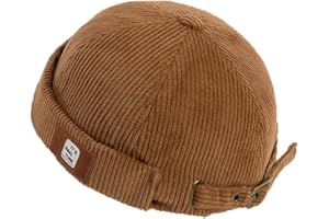 YAMEE Skullcap - Zuccotto da Uomo e da Donna, Berretto a Calotta in Stile Docker, Stile Vintage, 8659 * Nero, 58