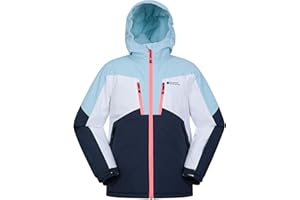 Mountain Warehouse Galactic Kids Waterproof Ski Jacket - Detachable Hood, Taped Seams, Breathable, Integrated Snowskirt - Winter, Skiing, Snowboarding