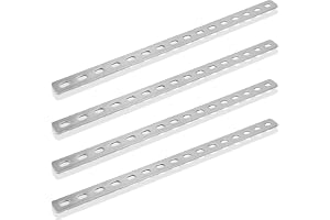 WPPQWP Fästelement i rostfritt stål 4-pack 408 x 24 x 3 mm, träförbindare Metall hålplatta Plattjärn för möbler Skåp (4, 408