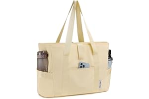 MYQ MOYAQI Moyaqi Women Tote bag with Zip Large Laptop Tote Bag for School Waterproof Nylon for Travel Gym College Men Small Black