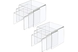 Boxalls 2 Set Acrílico Mostrar elevadoras, Soportes de productos claros para colecciones, exhibición de joyas Showcase de estantería para caramelo de cupcake Decoraciones de mesa de postre