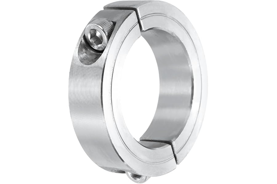 sourcing map Shaft Collar 40mm Bore Double Split 304 Stainless Steel Clamping Shaft Collars for Industrial Automation Conveyor Belt Systems