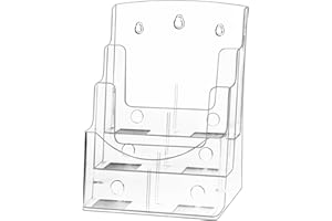Viymgit Prospekthalter A4, 3 Etagen Transparenter Acryl DIN A4 Prospektständer, Broschürenhalter im Hochformat für Menüs, Prospekte, Kataloge, Preiskarten