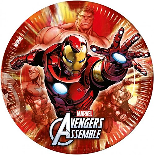 101-teiliges * AVENGERS ASSEMBLE * PARTY SET für Kindergeburtstag oder Motto-Party für bis zu 8 Kinder: Teller, Becher, Servietten, Einladungen, Tischdecke, Partytüten, Luftschlangen, Luftballons, u.v.m. // Mottoparty Thor Iron Man Hulk Captain America Hawkeye Black Widow - 2